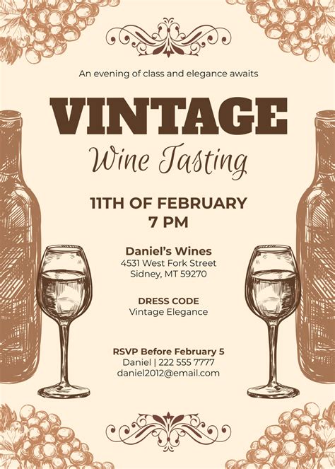 Free Printable Wine Tasting Invitation To Customize Online