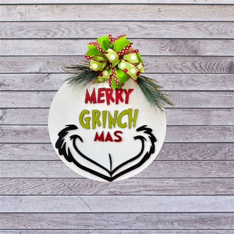 Grinch Door Hanger - Etsy