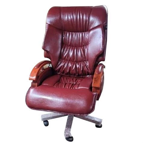 Leatherette High Back Maroon Leather Office Chair Fixed Arm At Rs 8000