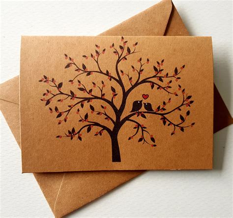 Handmade Love Birds Card Unique And Delicate Design Etsy