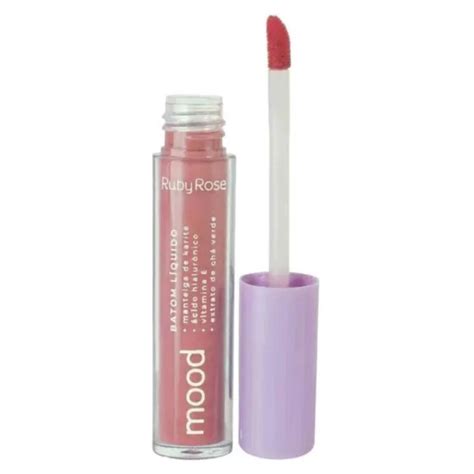 Batom L Quido Gloss Nude Matte Happiness Ruby Rose Mood Shopee Brasil