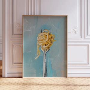 Pasta Print Spaghetti Print Noodle Pasta Wall Art Vintage Food Print