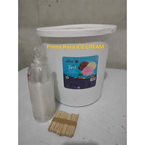 Jual ICE CREAM Aice 3 Rasa 8 Liter Paket Include CUP Dan Sendok 50 Pcs