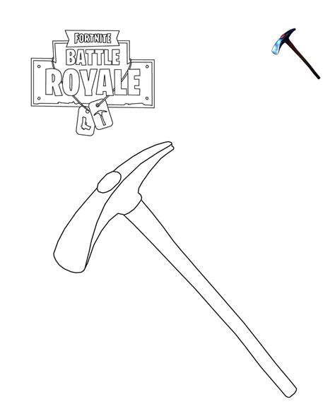 Default Pickaxe Fortnite Coloring Pages - Coloring Cool