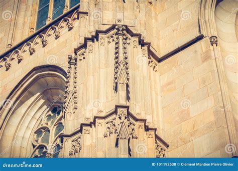 Detail of Architecture of the Cathedral of Barcelona Stock Photo ...