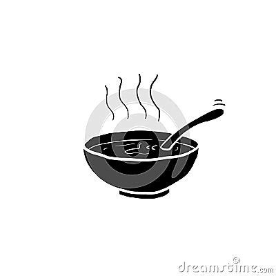 Bowl Of Hot Soup Hand Drawn Doodle Icon Miso Soup Vector Sketch Illustration Cartoon