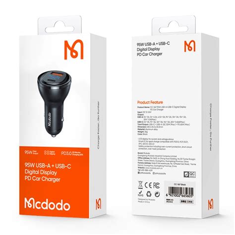 Wholesale MCDODO CC 5670 95W Dual Port Car Charger USB Type C Car