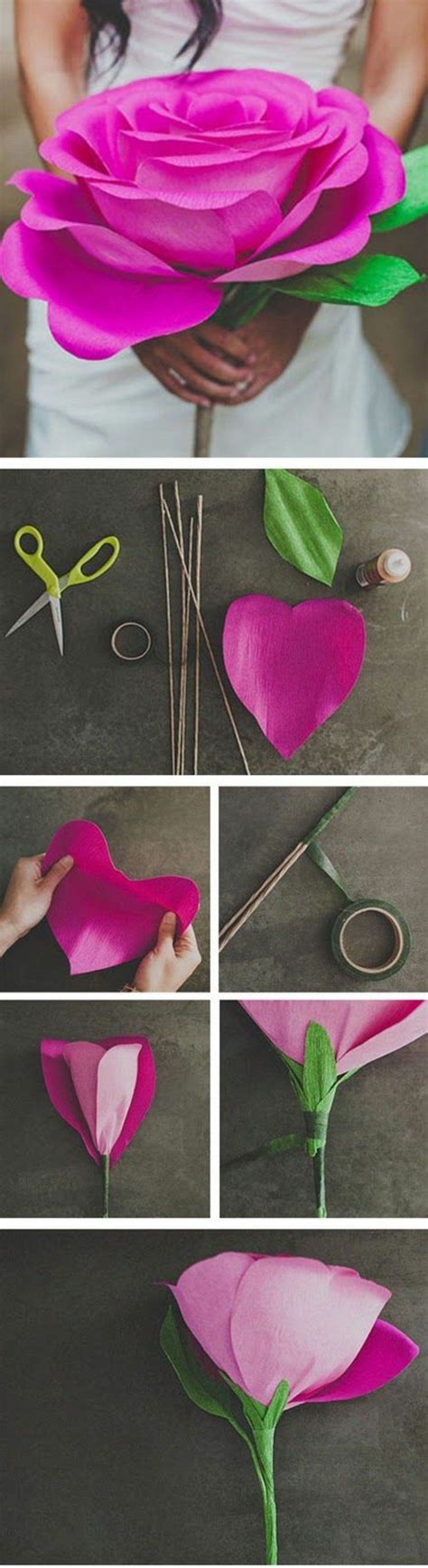 Comment créer une fleur en papier crépon Rosa de papel Diy flores