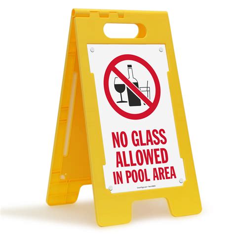 No Glass In Pool Area Signs No Glass By The Pool Signs