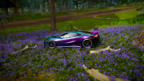 Wallpaper Screen Shot Forza Horizon 4 Racing Flowers Purple