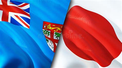 Vlaggen Van Fiji En Japan D Golvende Vlag Wallpapier Voor Fiji