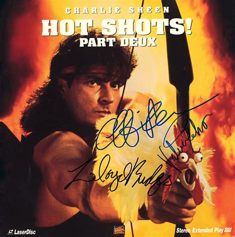 Hot Shots Part Deuk Cast Signed Movie Laserdisc Album Artist Signed