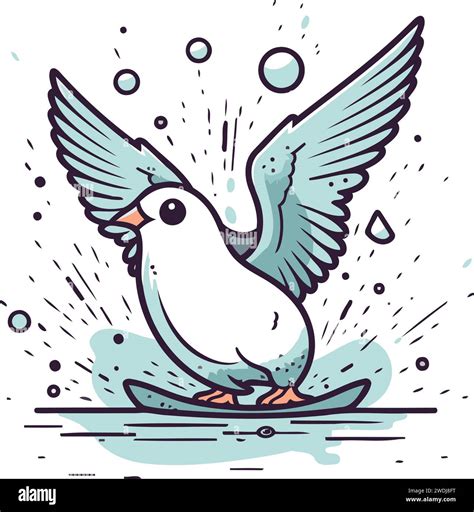 Hand Drawn Doodle Sketch Of A Flying Pigeon Vector Illustration Stock