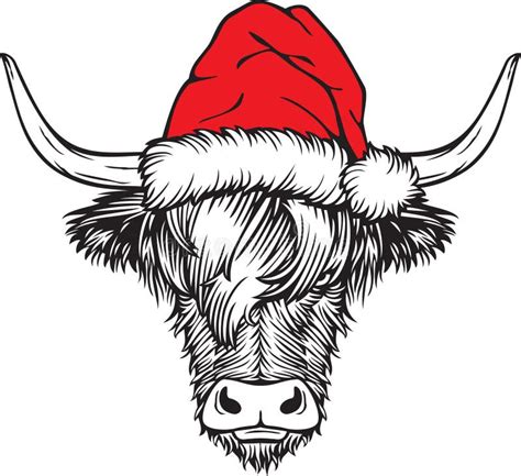 Highland Cow Christmas Stock Illustrations Highland Cow Christmas