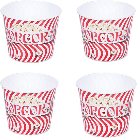 Secen London Reusable Plastic Popcorn Containers Popcorn Bowls Set For Movie Theater