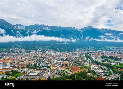 Aerial View Of The Austrian City Innsbruck Stock Photo Alamy