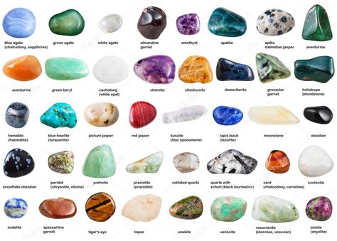 Conjunto De Varias Piedras Preciosas Tumbadas Con Nombres Fotografía