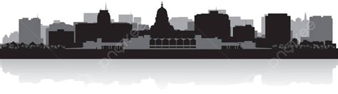 Madison City Skyline Silhouette Destination Corporate City Vector