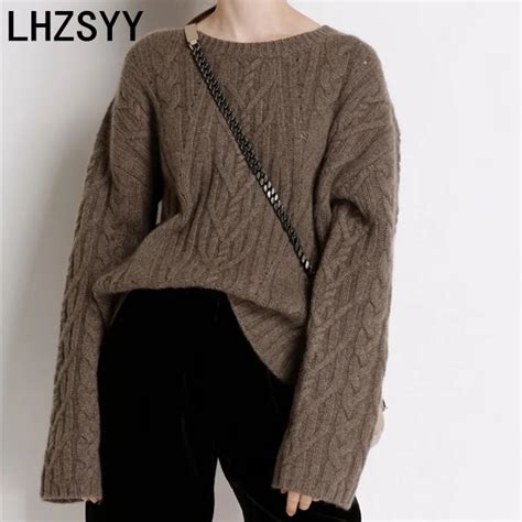 Lhzsyy Cashmere Sweater Autumn Winter New Womens Sweater Large Size