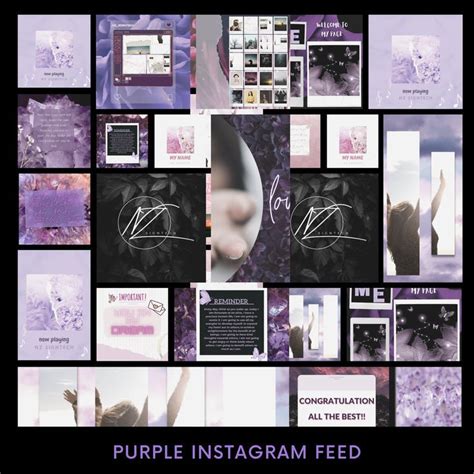 10 Purple Template Instagram Feed Purple Lover Instagram Template