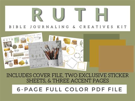 Ruth Bible Journaling Creatives Kit-full Color-digital/printable - Etsy