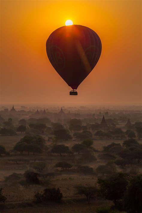 Balloon over Bagan | Bagan sunrise, Sunrise sunset, Sunset