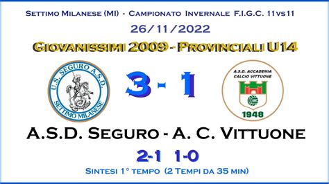 ASD Seguro Accademia Vittuone 11vs11 1 Tempo Categoria