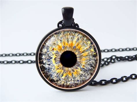 Eye Necklace Eyeball Pendant Eyeball Necklace Gray Eye Eyeball Jewelry Eye Jewellery Unisex T