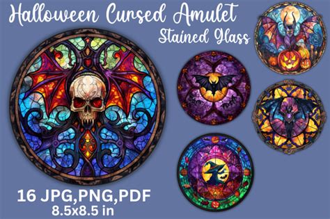 Halloween Cursed Amulet Stained Glass Graphic By Tshirtado Creative