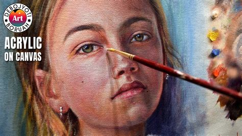 Acrylic Portrait Painting On Canvas Portrait Painting Tutorial Step