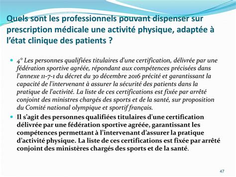 PRESCRIPTION DES ACTIVITES PHYSIQUES ET SPORTIVES ADAPTEES POUR LES