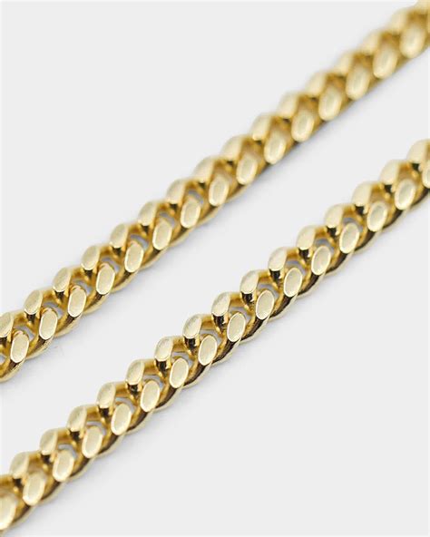 3mm 14k Gold Cuban Chain Etsy