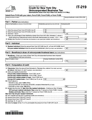 2022 Form NY DTF IT 219 Fill Online Printable Fillable Blank PdfFiller