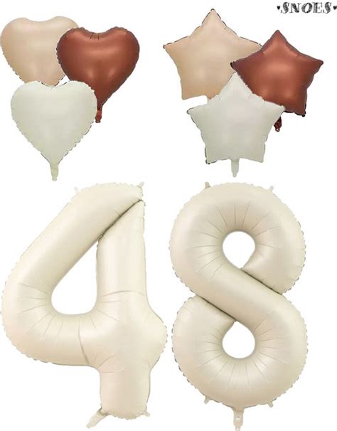 Jaar Cijfer Ballon Snoes Satijn Creme Nude Ballonnnen Heliumballon Bol