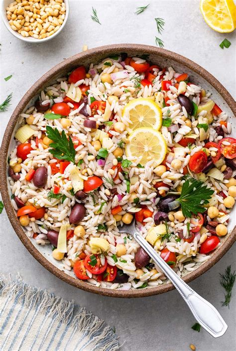 Mediterranean Orzo Salad Healthy Easy Recipe The Simple Veganista