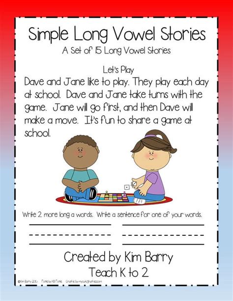 Long Vowel Stories A Set Of 15 Short Vowel Stories