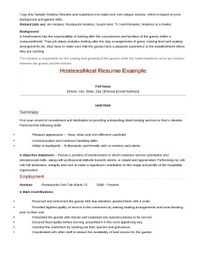 Tv Host Resume Doc Template PdfFiller