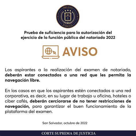 Corte Suprema De Justicia De El Salvador On Twitter Aviso