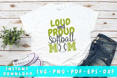 Loud And Proud Softball Mom Svg Graphic By Dinodesigns · Creative Fabrica