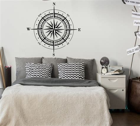 Compass Wall Decal Nautical Compass Rose Decal Nautical Etsy