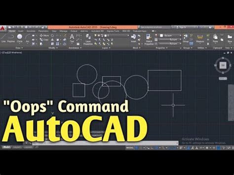 Oops Command In Autocad Autocad Practical Life Youtube