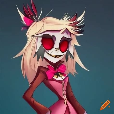 Female Character Inspired By Alastor From Hazbin Hotel With Blonde Hair And Silver Accessories