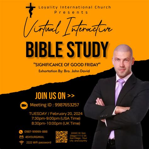 Virtual Interactive Bible Study School Template Postermywall