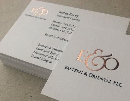 Rose Gold Foil Business Cards - Essex Printing Services | Quality Printing, Business Cards ...