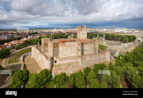 Aerial View Of La Mota Castle Castillo De La Mota In Medina Del Campo