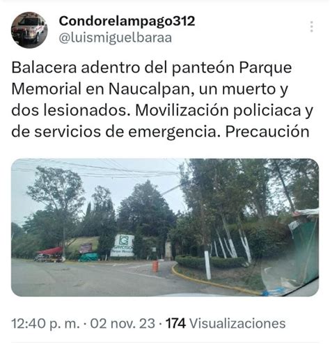 Balacera en panteón de Naucalpan deja una persona sin vida IMAGEN RADIO