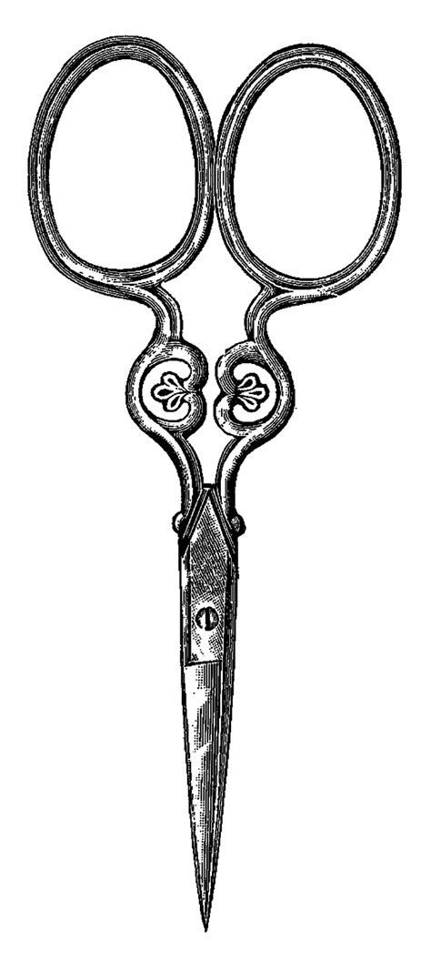 Digital Stamp Design: Sewing Scissors Vintage Clip Art