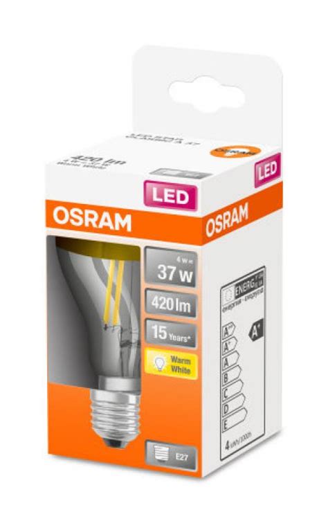 Osram Led Star Kopfspiegellampe Mirror Gold Filament Klar W Warmwei E