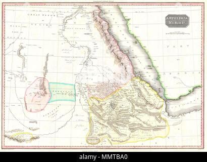 1818 Pinkerton Map Of Abyssinia Ethiopia Sudan Nubia Stock Photo