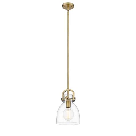 Innovations Newton Bell Watt Light Brushed Brass Shaded Pendant